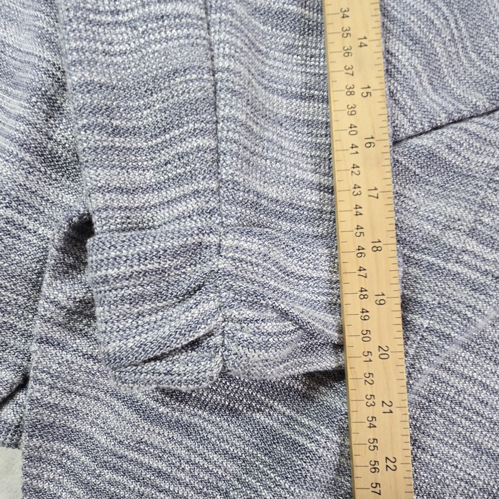 Skies Are Blue Tweed Knit Blazer Women's Open Front Waterfall Blue Spacedye XL - Picture 8 of 12
